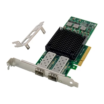 1 комплект PCIE X8 BCM57810 Мрежова карта с двоен оптичен порт 10G SFP + сървър оптоволоконная мрежова карта Ethernet мрежова карта Зелен