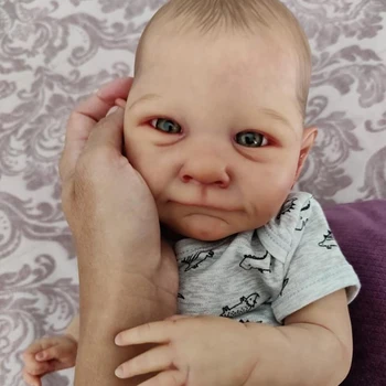 19-инчов вече боядисана кукла Bebe Reborn Baby Doll Живо новородено Размер 3D кожата Видими вени са подбрани художествена кукла