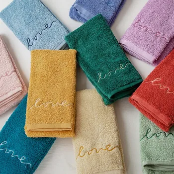 2 елемента 34 *74 см комплект памучни кърпи за ръце и лице Сватбен подарък на щастливо събитие Декорация на банята за меден месец Подаръци за сватбената церемония T29