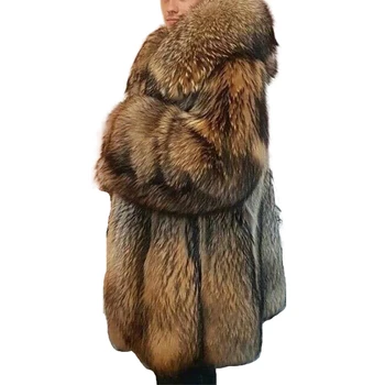 2022 дебела кожа палто, зимно луксозно мъжко палто от кожа на миеща мечка, луксозна дългата кожа яке оверсайз
