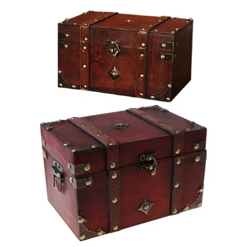2023 Нов съкровище, ретро дървена кутия за съхранение, органайзер за бижута в античен стил, в ковчег за украшения, кутия за домашна маска