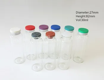 30 мл прозрачен стъклен флакон за инжекции с панти капак, 1 унция, стъклена бутилка, 30 cc, стъклени съдове, течни лекарства