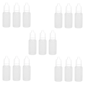 500ШТ 15 мл празни пластмасови бутилки-пипети за течност за окото, шишета за пипета за еднократна употреба