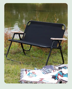 Aoliviya Sh Нов двойно сгъваем стол от алуминиева сплав, уличен портативен сгъваем стол за почивка, къмпинг, пикник, двойна плажен стол
