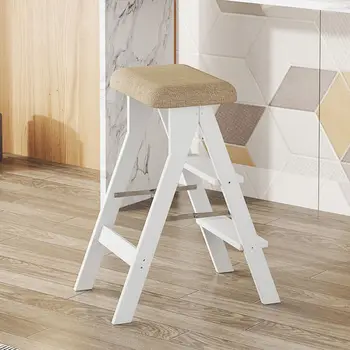 Aoliviya Официален нов сгъваем стол от масивна дървесина, висока табуретка, бар стол, кухненска пейка за катерене, мултифункционален домакински