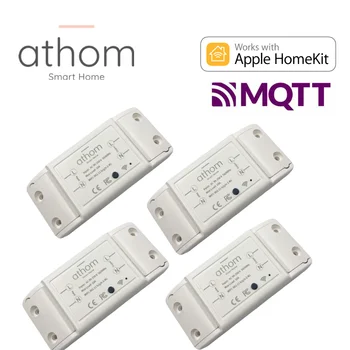 ATHOM Homekit и MQTT WiFi Relay интелигентен превключвател за гласов контрол Siri 10A 1CH