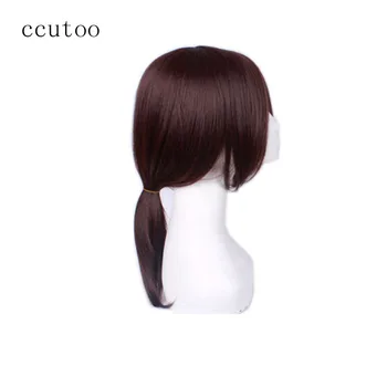 ccutoo 40 см, тъмно-кафяв средно директен висока влакнести синтетичен косъм Вечерни Cosplay Пълна Перуки Peluca Ymir