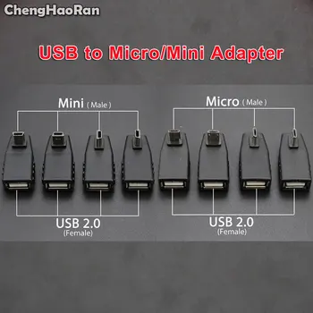 ChengHaoRan Micro/Mini USB или USB 2.0 Мъжки Женски Принтер L / R, Ъгъла на наклона и 90 Градуса USB Съединители Съединител за Захранване Адаптер за зареждане