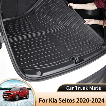 EVA Подложка За Багажника на Колата в Багажника на Карго Подложка Тава Заден Багажник Етаж Килим Аксесоари за Kia Seltos KX3 2020 2021 2022 2023 2024