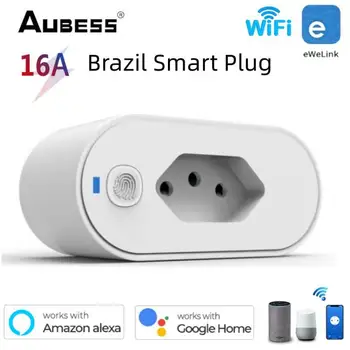 eWeLink WiFi Smart Plug Функцията за синхронизиране на сцената 16A бразилският контакт с монитор хранене чрез Алекса Google Home Alice