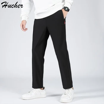 Huncher Мъжки джоггеры Ice Silk Панталони 2023 Летни тънки леки, бързо съхнещи панталони мъжки ежедневни панталони за мъже с джобове с цип