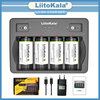 LiitoKala Lii-D4 9V 26650 18650 21700 18500 26700 16340 22650 AA AAA SC C D 3,7 V, 1,2 V литиевое Нимх интелигентно Зарядно устройство