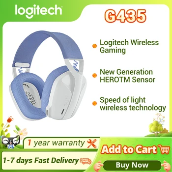 Logitech G435 LIGHTSPEED БЕЗЖИЧНА детска слушалки 7.1 съраунд звук, геймерские Bluetooth слушалки, съвместими за игри и музика
