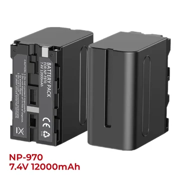 NP-F970, NP-F960, NP-F930, NP-F950 Эрзац-батерия с капацитет 12000 mah за Sony DCR-VX2100, FDR-AX1, HDR-AX2000, HDR-FX7, HVL-LBPB