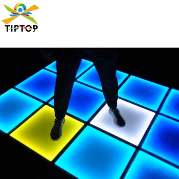 TIPTOP 50 см х 50 см, стъклена сцена, led дансинг, функция за определяне на теглото на краката, промяна на цветовата програми, дистанционно управление DMX