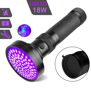 UV 100LED Edc светло лилаво лампа Blacklights, ултравиолетова преносими ръчно фенерче 395nm, led детектор на урината домашни любимци