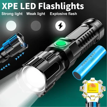 XPE led фенерче Преносим фенер за къмпинг 150LM 3 режима на акумулаторна фенерче с увеличение Usb ръчно фенерче за къмпинг външна лампа