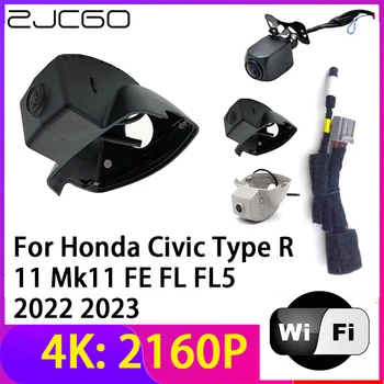 ZJCGO 4 ДО 2160 P Записващи устройства Dvr за Кола Камера, 2 Обектива Регистратори Wi Fi Нощно Виждане Honda Civic Тип R На 11 Mk11 FE FL FL5 2022 2023