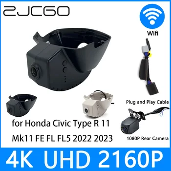 ZJCGO Dash Cam 4K UHD 2160P Автомобилен Видеорекордер DVR за Нощно Виждане за Honda Civic Type R 11 Mk11 FE FL FL5 2022 2023