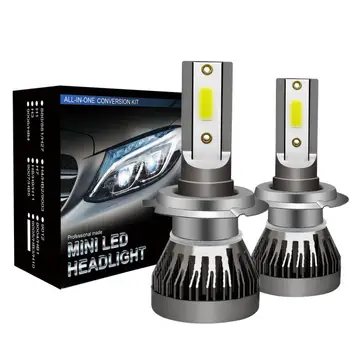 Автомобилни фарове H7 LED 12000LM, мини-автомобилни фарове, 6000 К, фарове за мъгла, 12, 24, комплект за автомобилни аксесоари