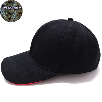 Бейзболна шапка със защита от радиация, от сребрист влакна, принудителна електромагнитно излъчване RF, черна шапка унисекс