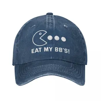 Бейзболни шапки Eat My BB от изтъркан деним в стил унисекс, за тренировки на открито, шапки регулируема засаждане, шапки