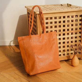 Висококачествена естествена кожа растително дъбени формат А4, женствена чанта през рамо, жената, портфейла-тоут, черно, кафяво, кафе