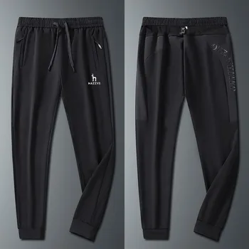 Висококачествени мъжки панталони за голф 2023, летни нови тънки еластични панталони за голф от ледената коприна, мъжки леки меки спортни панталони за голф
