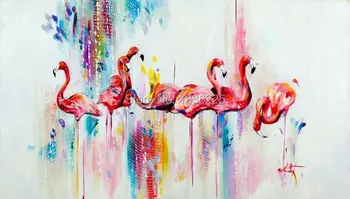 Висококачествени съвременни картини декор ръчно рисувани Маслена Боя върху платно птица живопис с маслени бои върху платно стенно изкуство
