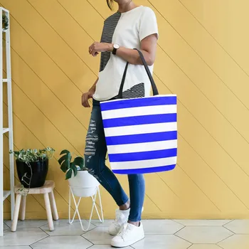 Дамска чанта-тоут, холщовая чанта с голям капацитет, дамска чанта на рамото, плажни чанти, брандираната дизайнерска чанта за пазаруване в ивицата