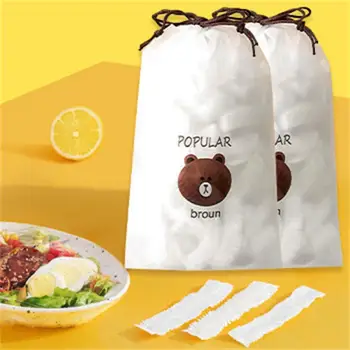 Еднократна храни капак Пластмасова обвивка Разтеглив хранителни капачки за плодови мисок, чаши, капачки, чанта за съхранение, водене жив свежест, кухненски
