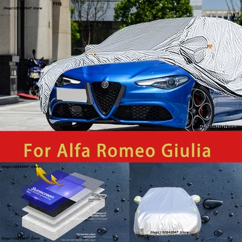 За Alfa Romeo Giulia външна защита, пълни с автомобил сеат, снежната покривка, козирка, водоустойчива прахозащитен външни автомобилни аксесоари