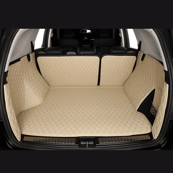 Здрав, изработен по поръчка, кожена подложка за багажника за кола за Seat Leon Combic 5F Estate Touring 2012-2020, автомобилни килими, аксесоари за интериора