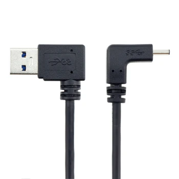 Кабел CYDZ CY USB 3.1 USB-C с наклон Нагоре и Надолу на 90 Градуса Наляво Под ъгъл A Мъжки Кабел за предаване на данни за лаптоп, таблет и Телефон
