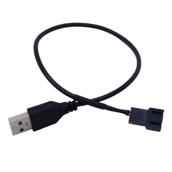 Кабел-адаптер фен на вашия компютър от USB към 4Pin /3Pin от 5 до 12 В Съединителя на захранващия кабел 3pin или 4pin от вентилатора към USB адаптер 30 см