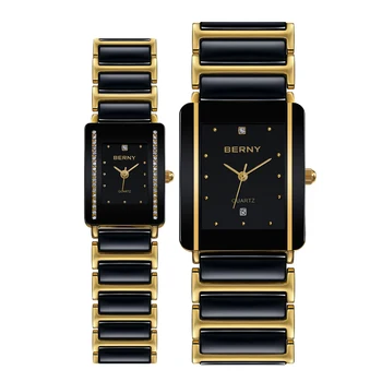 Керамични мъжки кварцов часовник SEIKO XV12, най-добрата марка за луксозни правоъгълни ръчен часовник от неръждаема стомана, водоустойчив, календар, златни часовници за двойки