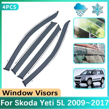 Козирка на Страничните прозорци на Автомобила За Skoda Yeti 5L Аксесоари за 2009 Г. ~ 2017 Предното Стъкло От Дъжд И Слънце Защитно покритие Дефлектори Авто Етикети 2015 2016