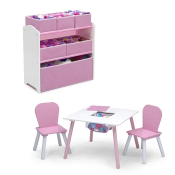 Комплект за детска стая Delta Деца от 4 теми, розово /бяло