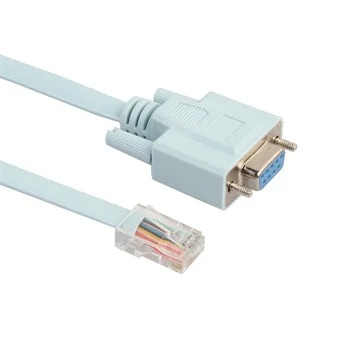Конзола-USB Кабел RJ-45 Cat5 Ethernet Към Rs232 DB9 COM Порт Сериен Женски Разсрочване на Рутери Мрежови Адаптер Кабел Синьо