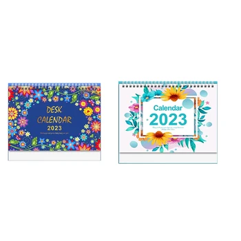 Малък настолен календар за 2023 година, 9 инча X 7,3 инча с Цветни Месечен дизайн, планиране и организиране на дома Или офиса