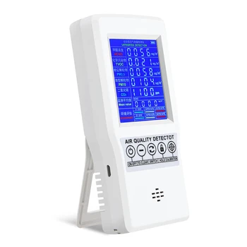 Мониторинг на качеството на въздуха на газ Детектор за CO2 ФПЧ2.5 HCHO TVOC Монитор Температура и Влажност на въздуха Детектор на Качеството на въздуха с Реални сензори