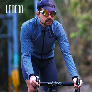 Мъжка велосипедна яке LAMEDA с 2-външна цип, ветроупорен якета за планински велосипеди, дишащи велосипедни яке за тичане, портативни, с къси ветрове