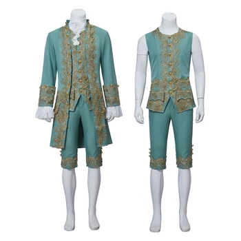 Мъжки костюм британски джентълмен 18-ти век, Средновековен кралски двор костюми по фраке в стил рококо във Викториански стил Ренесанс Тюдоровские съоръжения