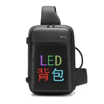Мъжки модни USB зареждане, пътна чанта на рамото, led дисплей, нагрудная чанта, направи си САМ, умни чанти-незабавни посланици, водоустойчив мултимедийна чанта през рамо