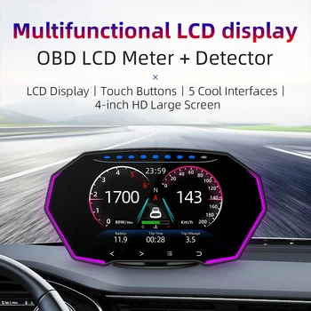 Нов Автомобил F11 HUD 4-инчов Централен Дисплей Скорост Скоростомер Цифров Сензор OBD GPS Система Градиентометр на Колата е Автоматичен Инструмент за Диагностика