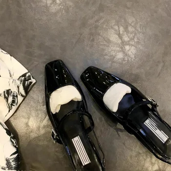 Обувки Mary Jane с квадратни пръсти, нови стилни дамски сандали на дебел ток, Silngback Botines Mujer Con Tacon