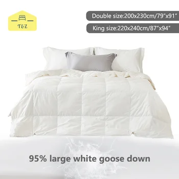 Одеало от 95% бял гъши пух, лесно пуховое одеяло, стеганое одеяло за кондициониране на въздуха, моющееся и дышащее лятото е хладно одеяло