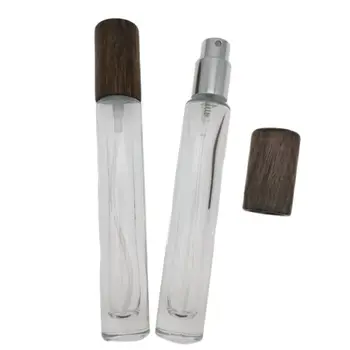 През цялата спрей флакон за парфюм, празни флакони за парфюми, собствен марка, стъклен флакон за парфюм с обем от 10 мл с капак от бамбуково дърво, 20 бр.