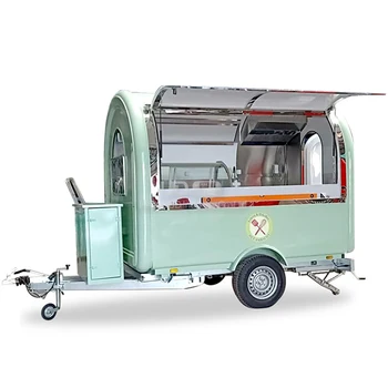 Производител на мобилни камиони с храна, 7,5 фута вагон-ресторант, стандартна количка за вендинга в САЩ, ремарке за хранене с напълно оборудвана кухня за продажба