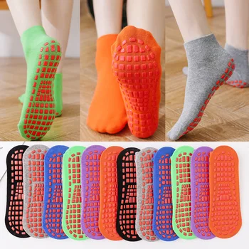 Професионални чорапи за раздаване на батут, нескользящие чорапи на пода, за възрастни, за деца от най-ранна възраст, чорапи за йога за жени
